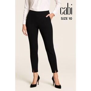 Cabi Pivot Pant Black Style 4512 Women's Size 10 | Slim Leg w/ Ankle Slit